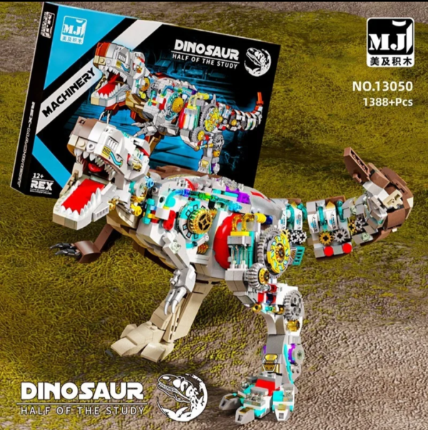 Building block semi-mechanical dinosaur assembling science teaching children's building block toy model - Image 6