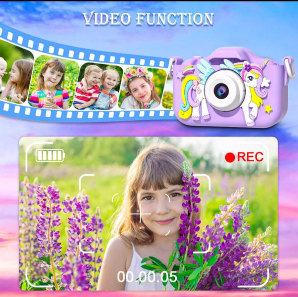 Kids Mini Camera Cartoon Unicorn Toys for Girls Boys Birthday Gifts 1080P HD 2inch Screen With 32G SD Card Record Life Camera - Image 7