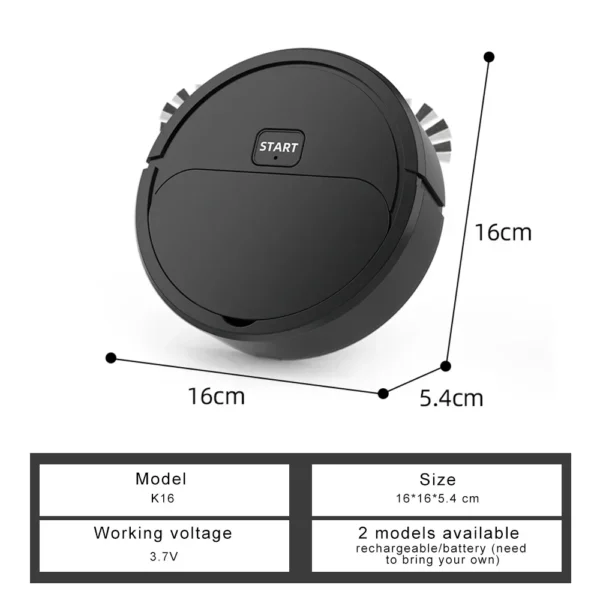 2024 Automatic Portable Mini Home Floor Robotic Vacuum Cleaner USB Rechargeable Wet Dry Three-In-One Sweeping Machine for Home - Image 2