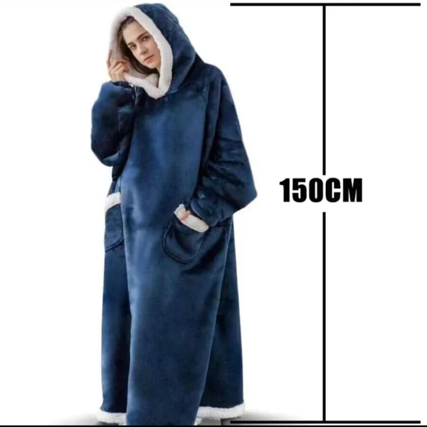 Winter Hoodies Sweatshirt Women Men Pullover Fleece Giant TV Oversized Blanket with Long Flannel Sleeves - Image 2