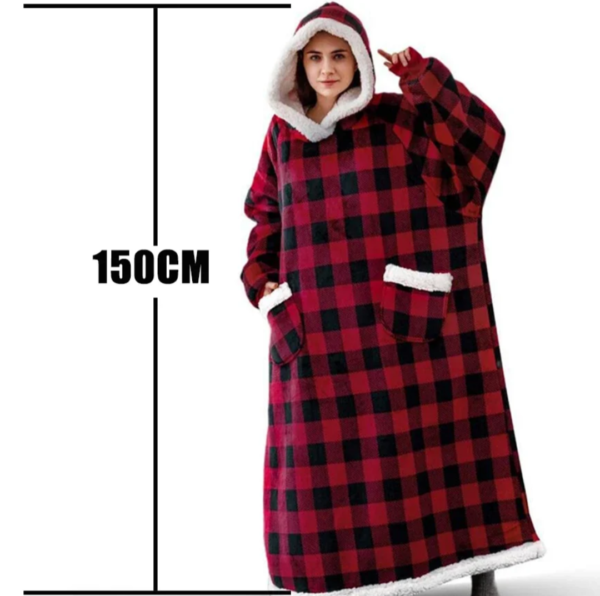 Winter Hoodies Sweatshirt Women Men Pullover Fleece Giant TV Oversized Blanket with Long Flannel Sleeves - Image 7