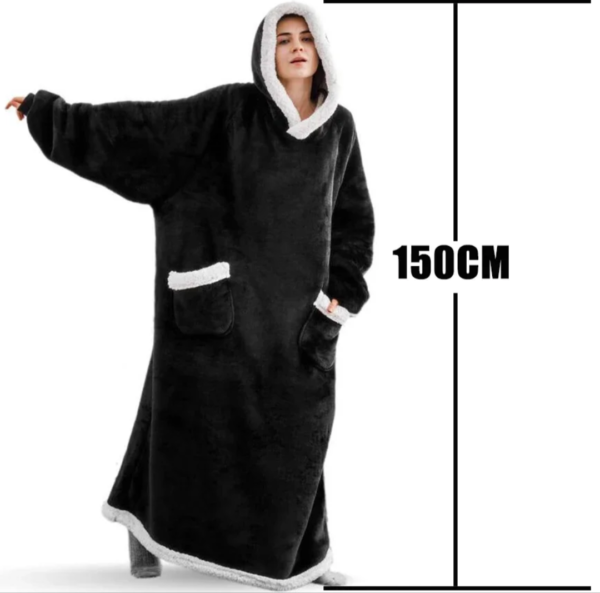 Winter Hoodies Sweatshirt Women Men Pullover Fleece Giant TV Oversized Blanket with Long Flannel Sleeves