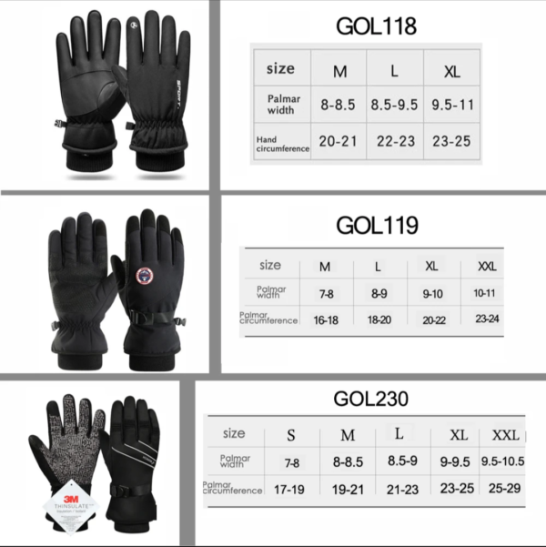 Running Motorcycle Ski Touch Screen Fleece Gloves Non-slip Warm Full Fingers from 3M