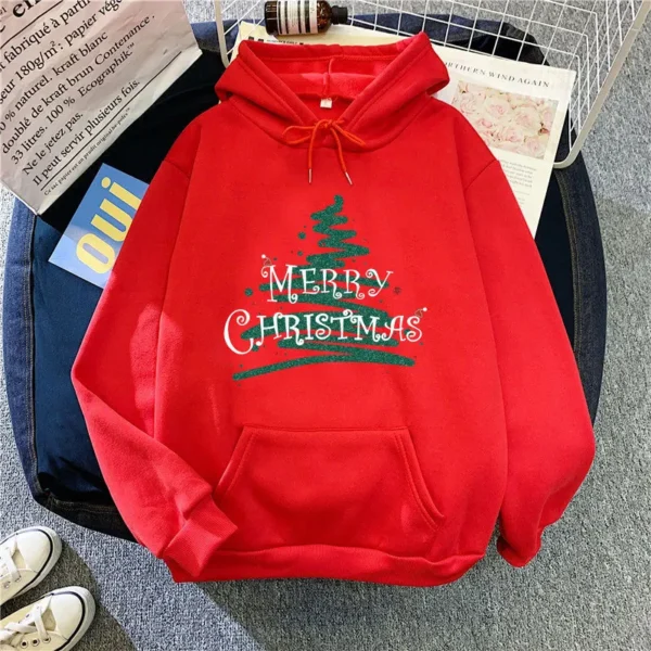 Christmas Women Hoodies Pullover Fashion Printed Casual Sweatshirts Sporty Loose Long Sleeved Coats Ladies Autumn Winter - Image 2